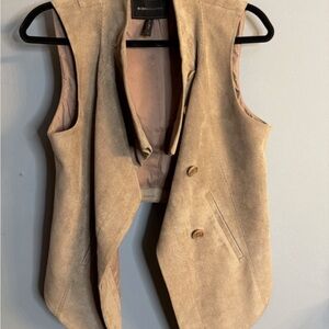 BCBGMAXAZRIA Tan Sleeveless Jacket